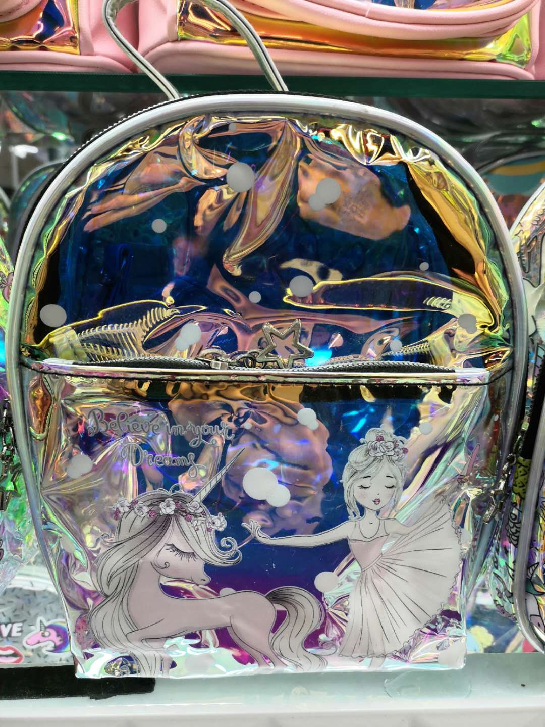 Backpack Dual Crossbody Casual Ethnic Style Transparent Lovely Large Capacity Travel Backpack Specification drawing
