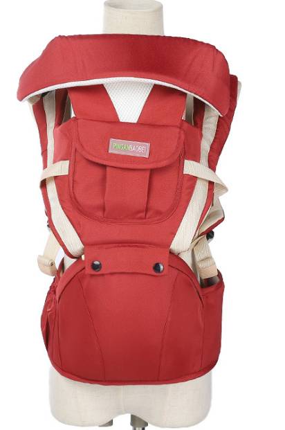 正红可遮阳护腰婴儿双肩背带