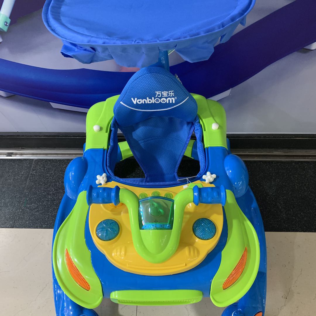 New cartoon children's anti-rollover baby walker with sunshade details Picture