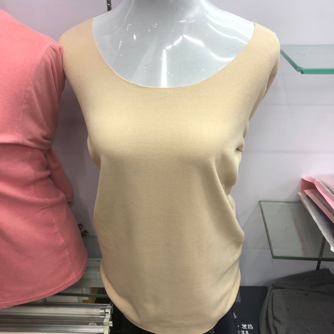 Undershirt Without Trace Heat Thermal Underwear Female Autumn And Winter Top Plus Velvet Wear Suit Thin Autumn Clothes Constant Temperature