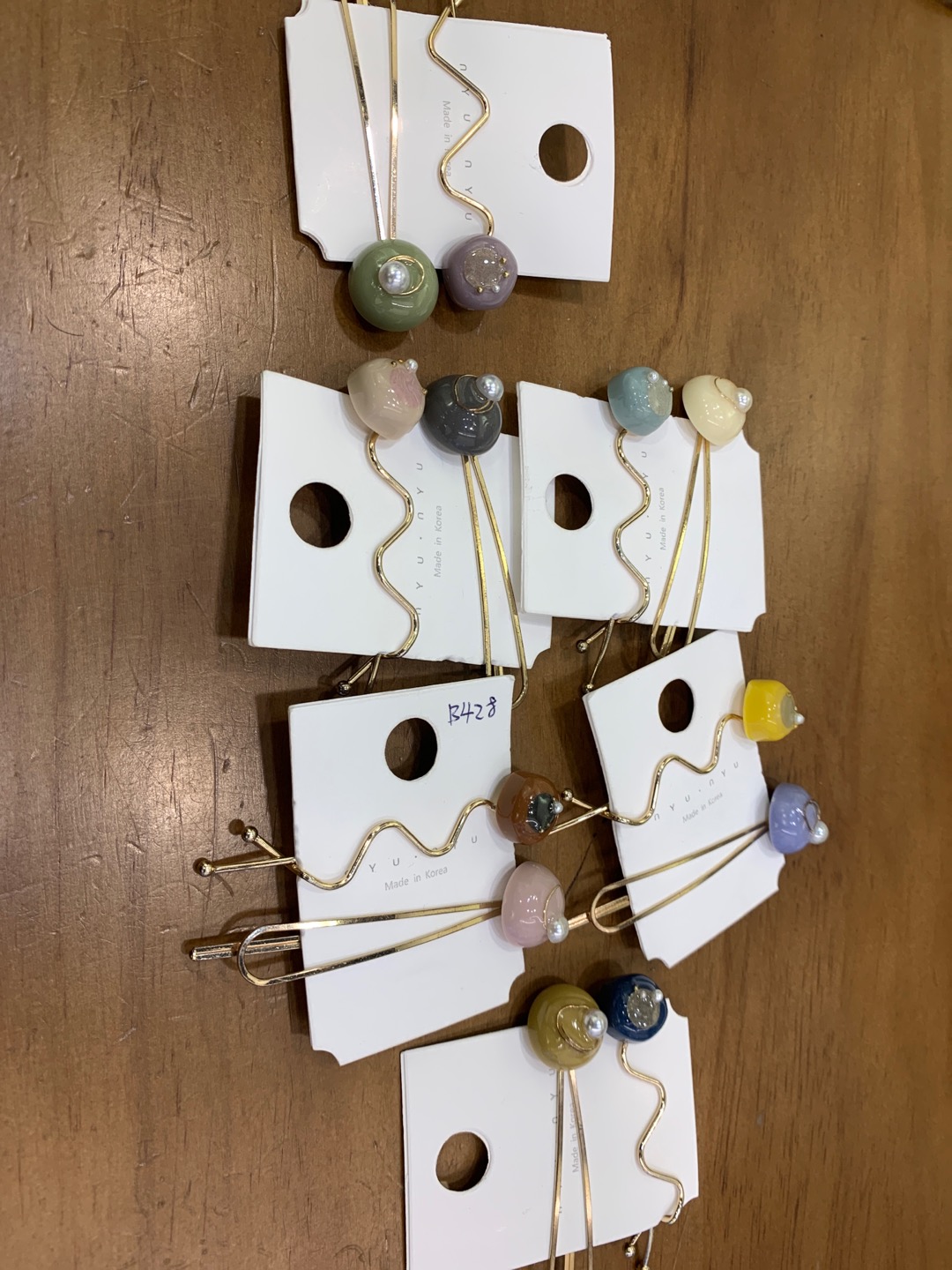 New pearl acrylic alloy set hair clips for girls' fashionable hairpins