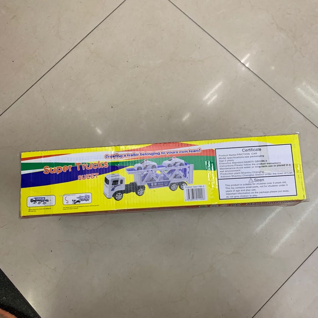 双层平板汽车运输车合金大卡车儿童汽车玩具仿真半挂车模型细节图
