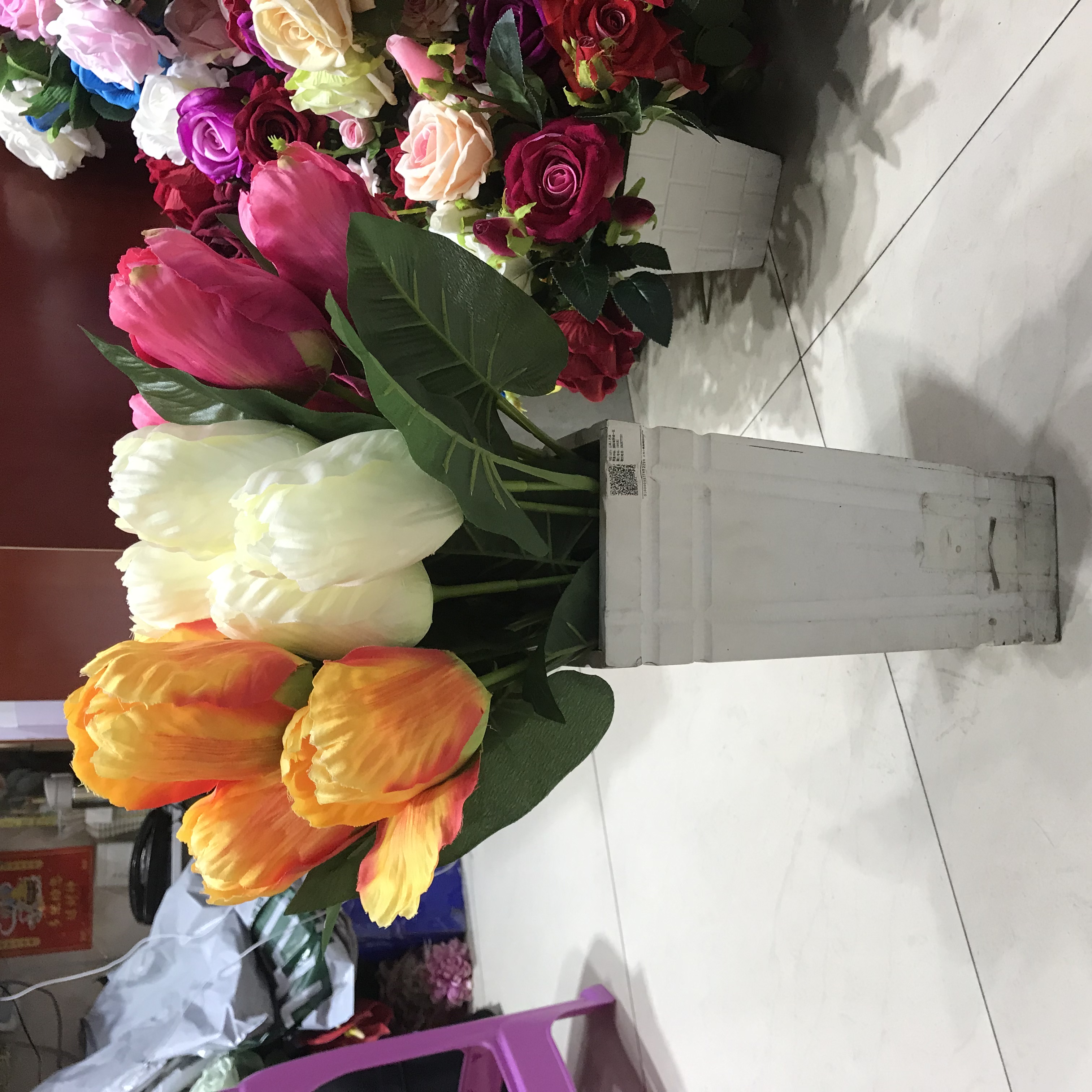 7 big tulip simulation flower artificial flower silk flower plastic flower living room interior decoration flower wedding flower table flower art thumbnail