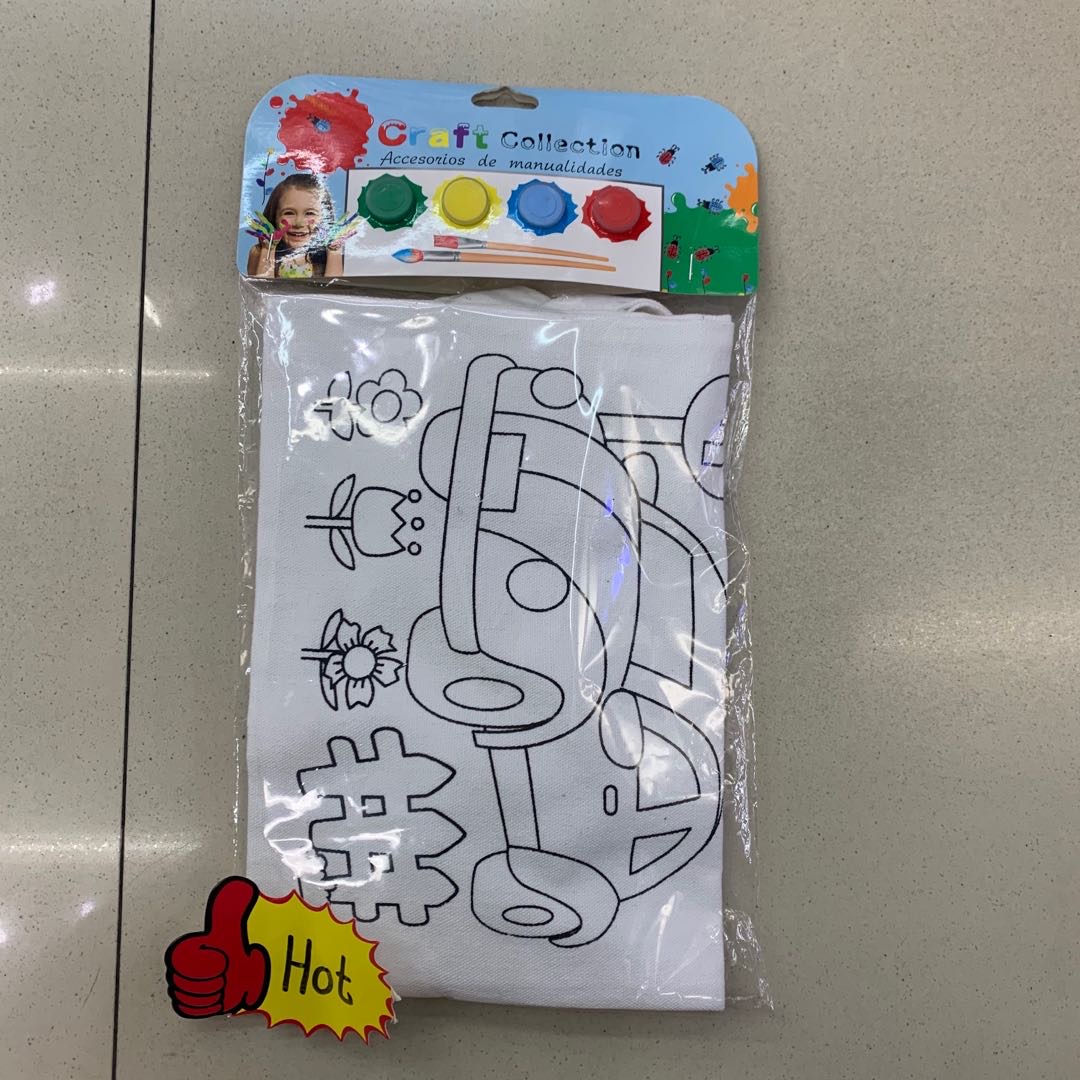 可水洗反复使用儿童diy手绘空白无纺布袋绘画diy创意袋两用袋儿童创意diy