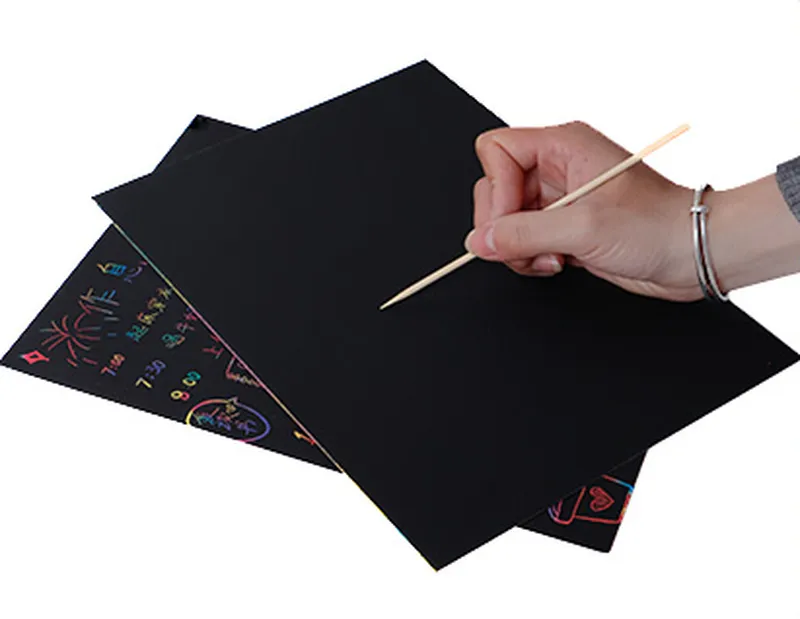 Children's Colorful Scratch Paper Color Scratch Painting Non-Toxic Diy Handmade Graffiti