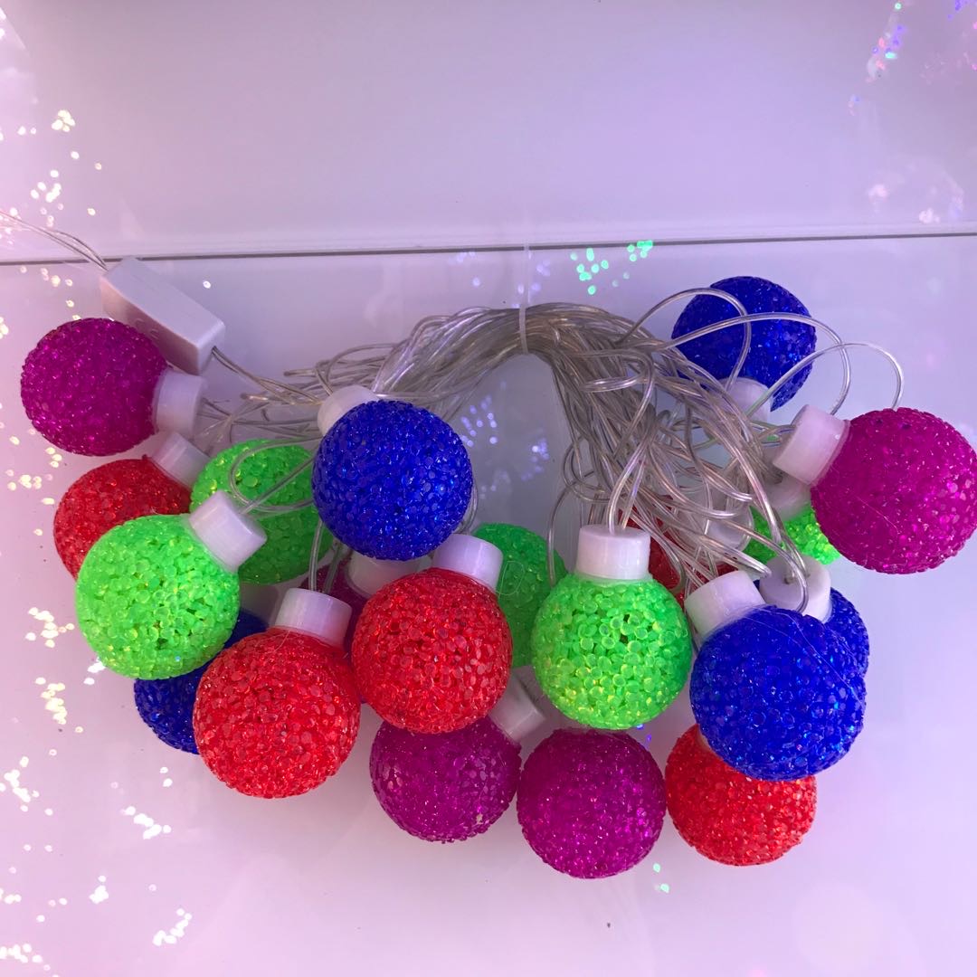 灯串装饰小夜灯彩球灯彩灯七彩色网红圆球房间ins生日少女LED布置