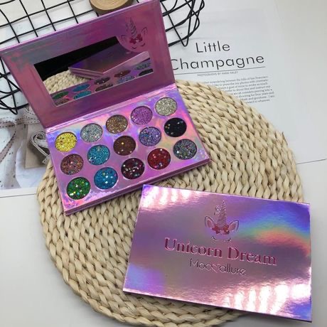 J011 Glitter Eyeshadow 15-Color Star Sand Eyeshadow Tray Pearl Cherry Blossom Eyeshadow Tray Goes With Everything details Picture