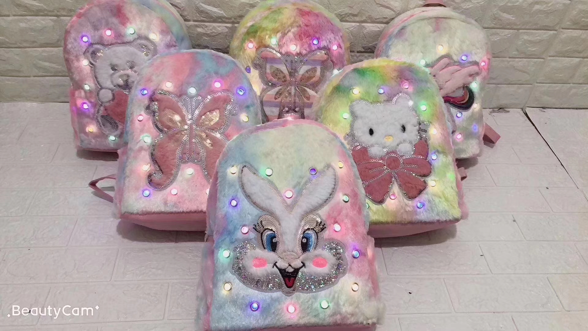 可爱背包大容量女毛绒双肩包小马出游亲子休闲旅行学生儿童女书包肩背包