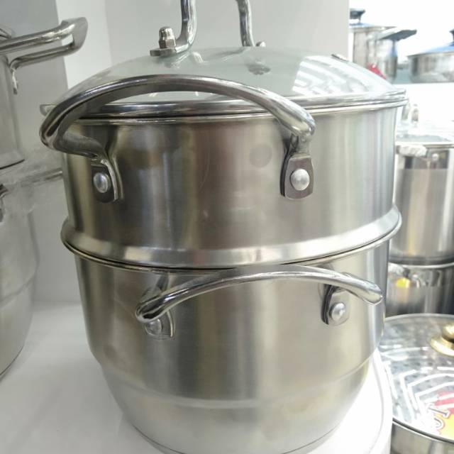 26CM thick steamer, household stainless steel color silver steamer, multi-layered large size for steaming buns and steamed buns Specification image