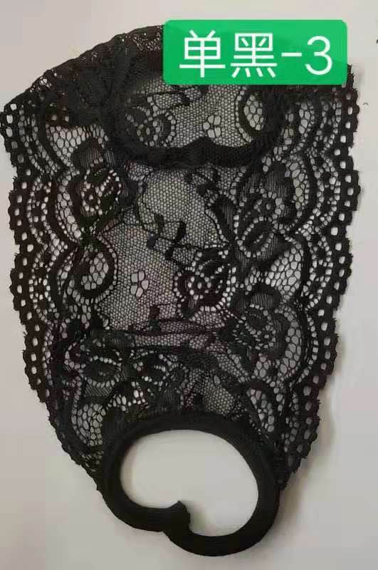 女神时尚透气蕾丝防尘透气防晒防雾霾韩版女黑色可清洗纯棉布口罩【外贸专供】产品图