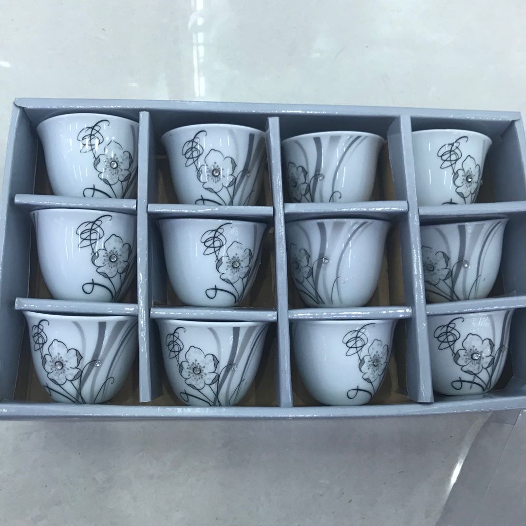各式高级带钻月光杯加华杯12个杯子泡沫包装陶瓷图