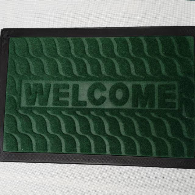 新款门垫绿色欢迎光临地垫地毯防滑防水地垫详情图1