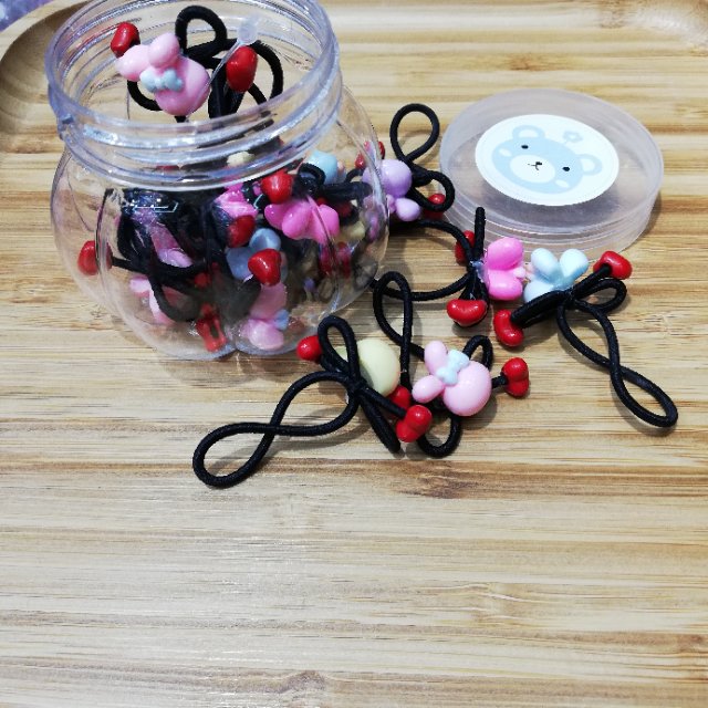 Cartoon children mixed color accessories Ni black dragon rubber band set thumbnail