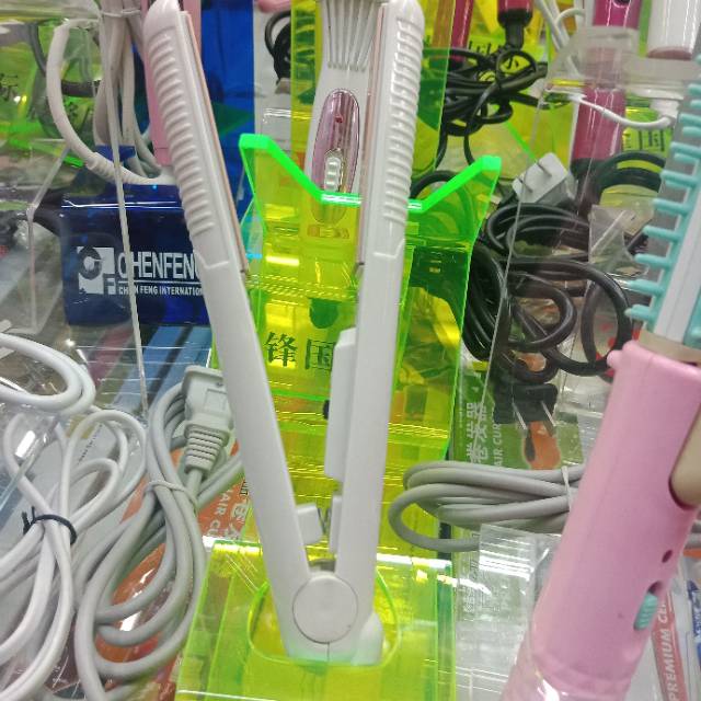 Pure white straight clamp hair curling iron thumbnail