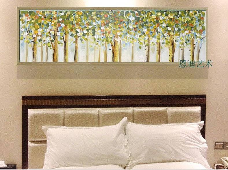 纯手工美式现代装饰油画生命树装饰油画客厅沙发背景画