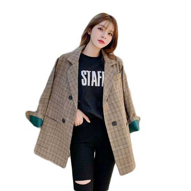ins trench coat women new early autumn long small Korean version of loose suit retro Hong Kong taste coat tide thumbnail