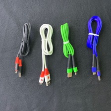 单色简易数据线彩色编织USB数据线常用蓝牙耳机DVD安卓手机充电线
