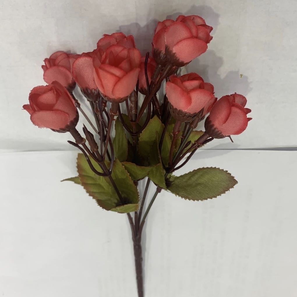 5叉花苞小玫瑰，适合家里餐桌摆件，户外大型场景用仿真花假花