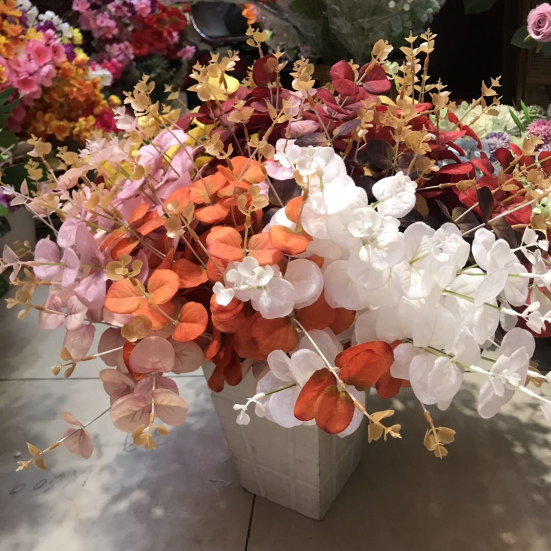 仿真金钱草尤加利圆叶绿植婚庆插花艺术摆件