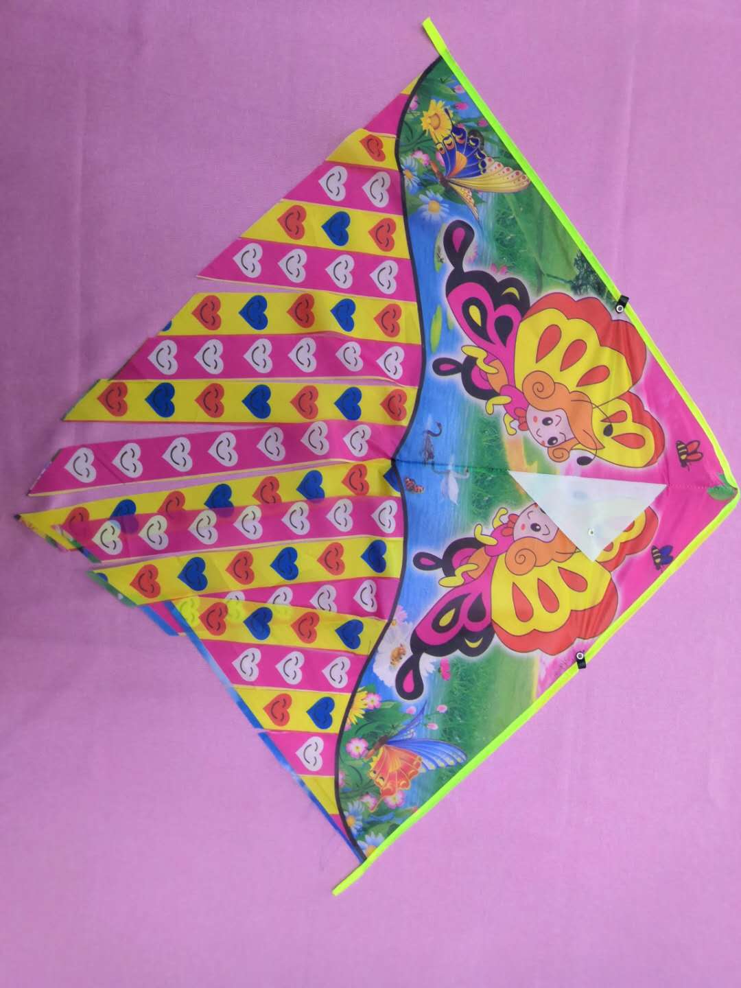 Wholesale 95cm honeybee cute smiling Face Kite children cartoon easy flying triangle kite manufacturer (starting from 300 batches) thumbnail