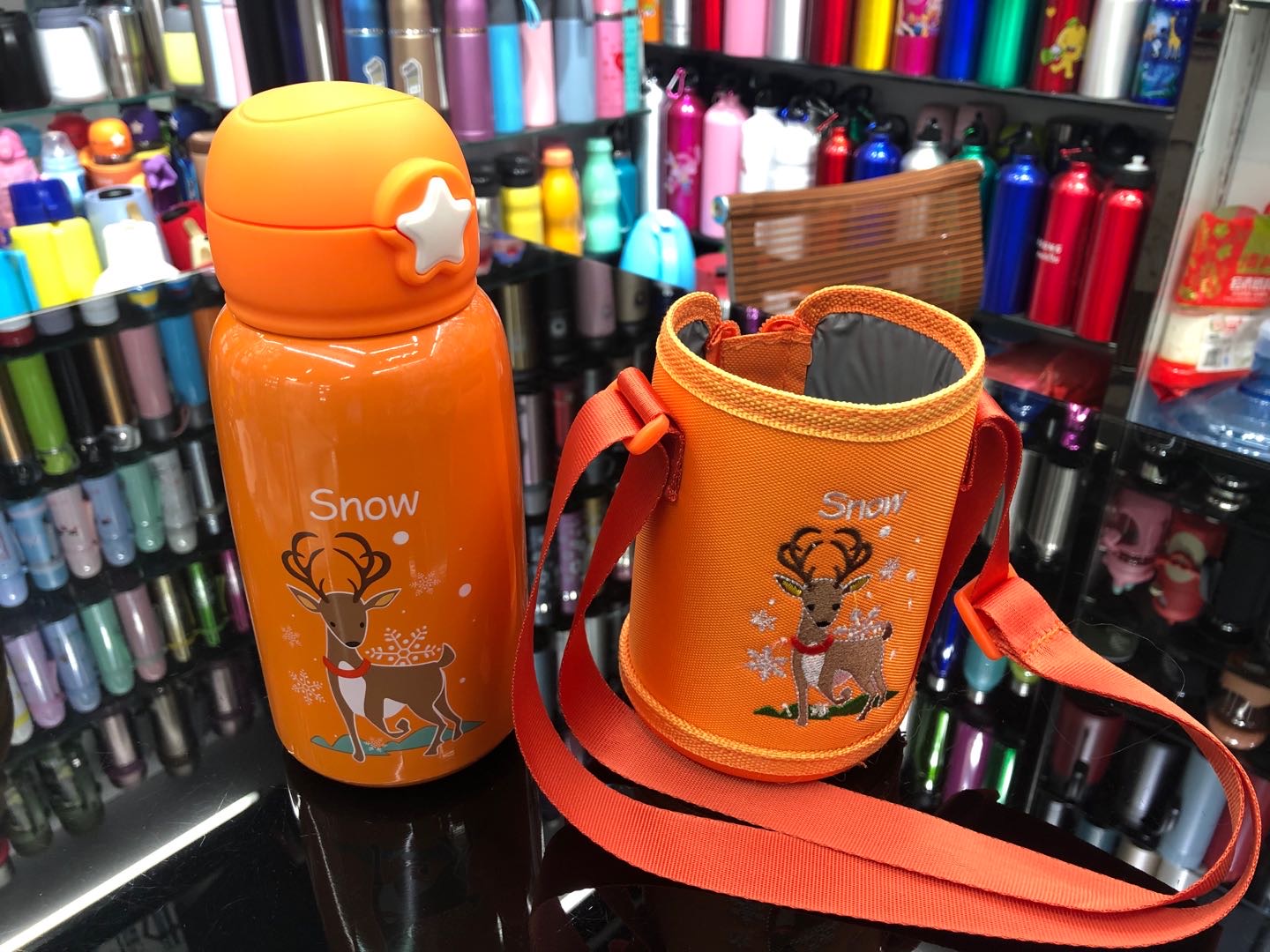 Cartoon vacuum cup cute stainless steel straw cup thumbnail