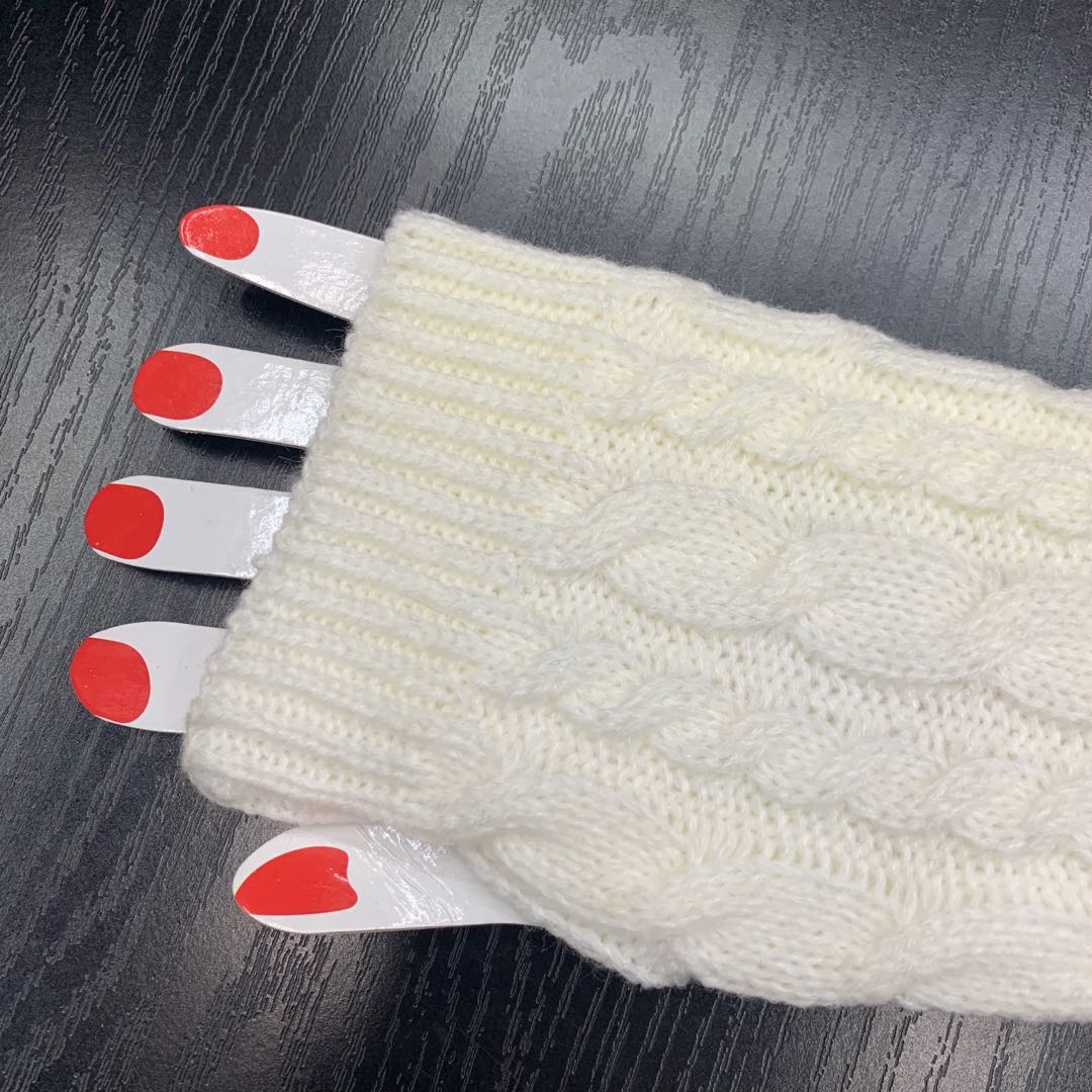Long, thickened fake sleeves, woolen knitted half-finger gloves and warm arm covers for women in autumn and winter details Picture