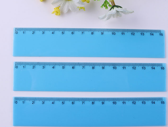 彩尺子塑料直尺15cm测量波浪尺双刻度短尺学生适用考试绘图办公文具亚克力细节图