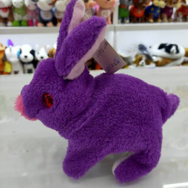 Polyester battery flat fur rabbit children's entertainment toy