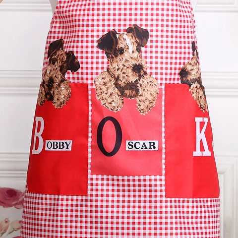 Apron Korean Version Of Fashion Cute Kitchen Bib Work Clothes Antifouling And Oil Overalls Female Adult Reverse Dress details Picture