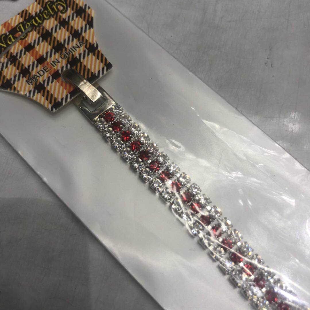厂家直销铜电镀镶水钻手链细节图