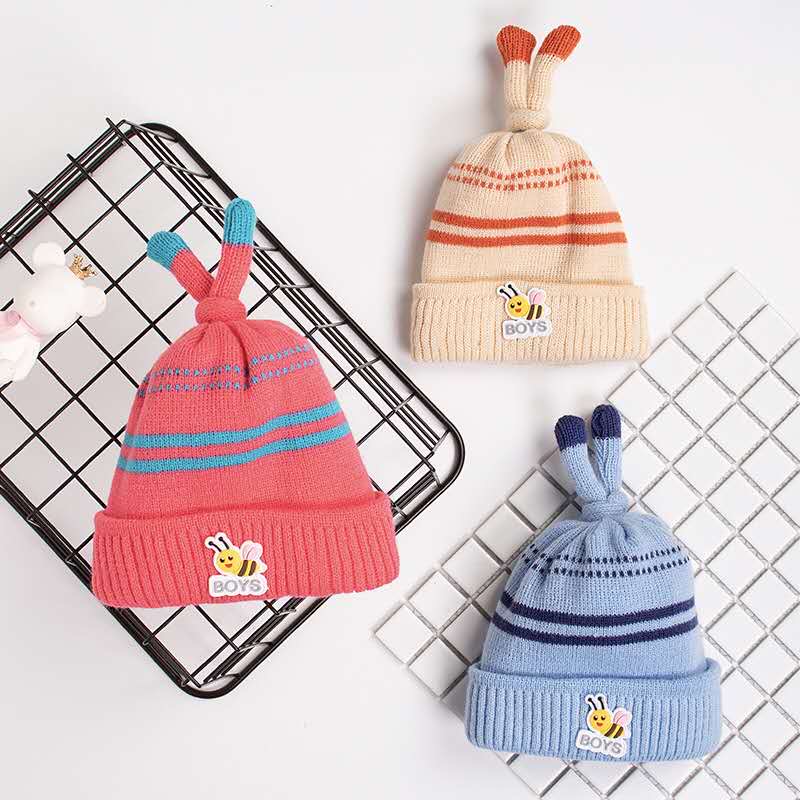 婴儿宝宝保暖帽，秋冬针织毛线帽