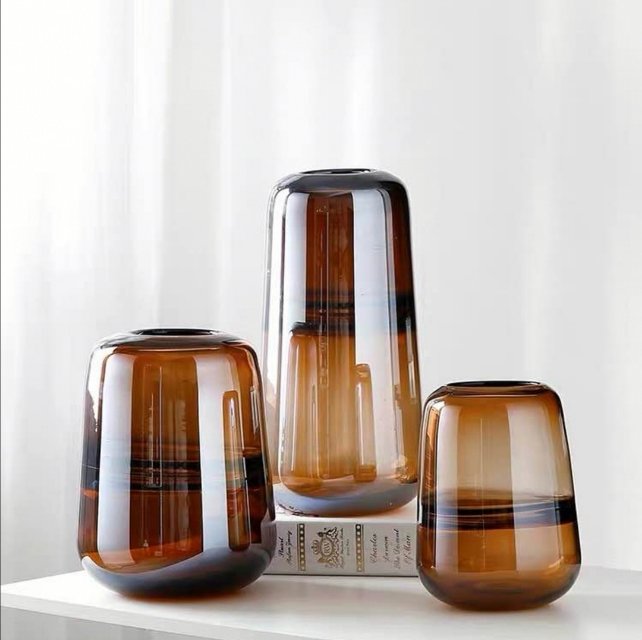 Nordic InS-style minimalist home glass vases, indoor flower arrangements, living room model room ornaments in stock for wholesale Specification image