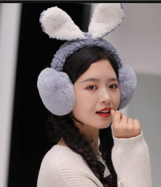 Big rabbit ears folded warm warm ears keep warm cute new trendy