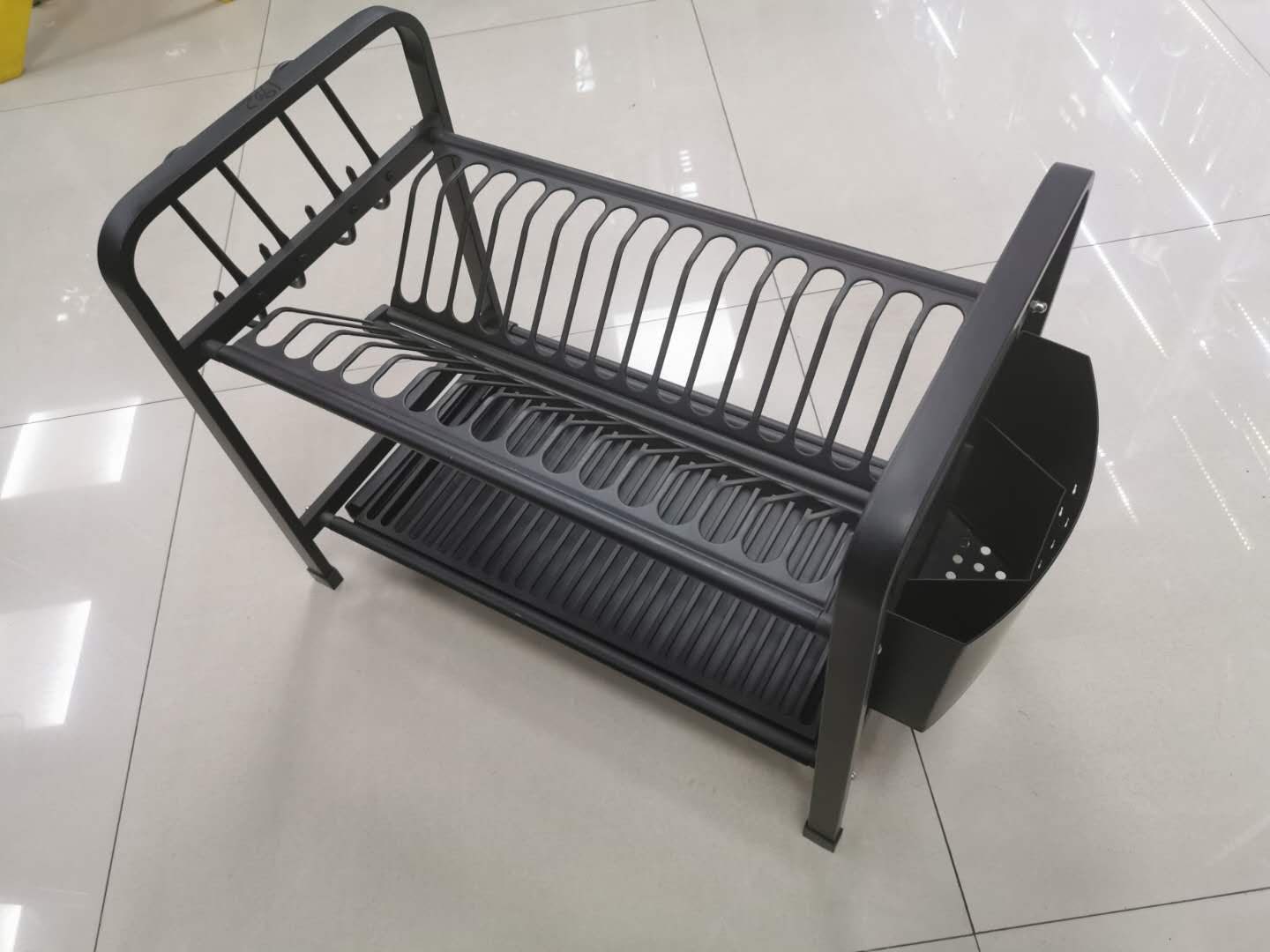 黑色带筷筒碗架厨房家用置物架餐具碗碟架细节图
