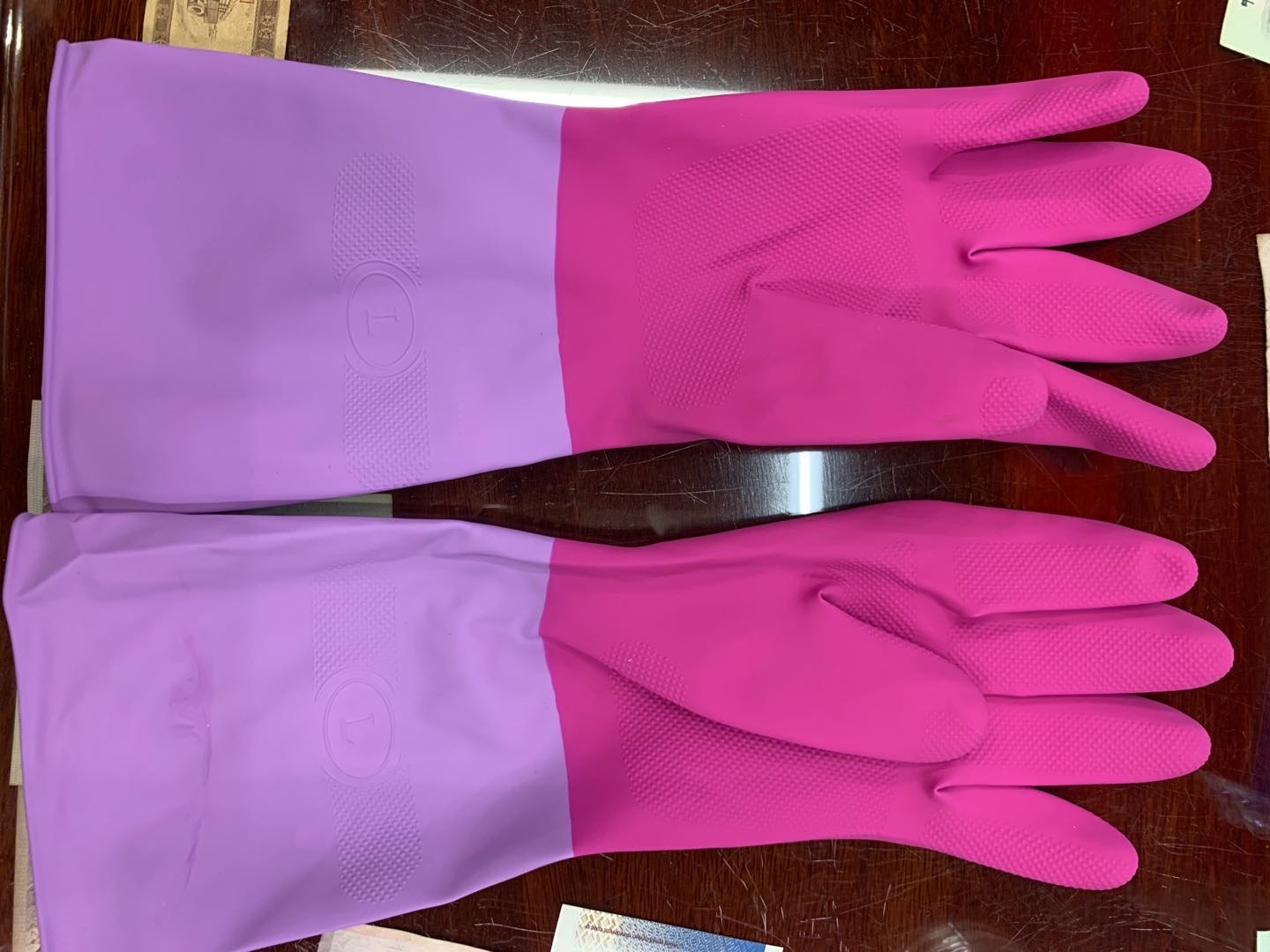 Labor protection gloves, wear-resistant labor rubber, warm impregnated rubber, waterproof, thickened rubber full belt rubber details Picture