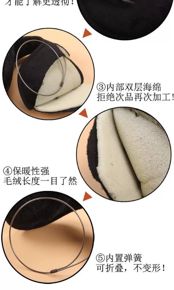 Wear Earmuffs For Men And Women Pure Ear Warm Bag Winter Warm Universal Earmuffs Black Back Earmuffs details Picture