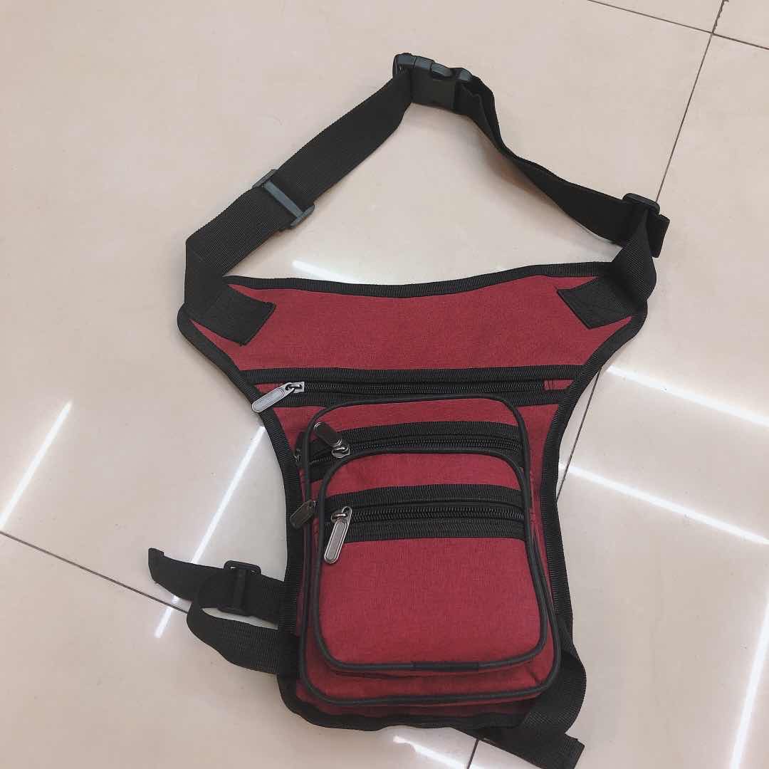 Red waist bag, casual crossbody bag, Korean-style men's bag, fashionable sporty small backpack, trendy men's bag, leg bag