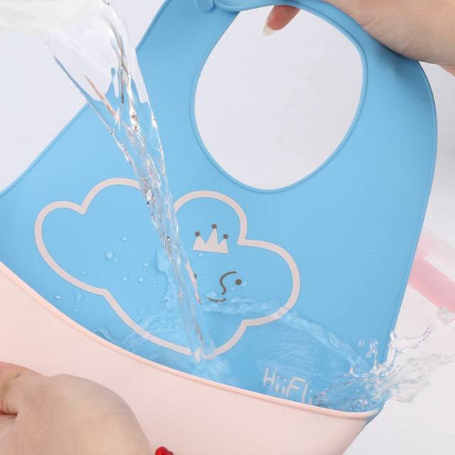 Keaitao Silicone Baby Bib Waterproof Children's Rice Pocket Bib Baby Drool Pocket Food Grade One Piece