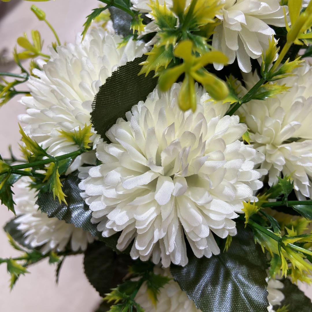祭祀扫墓仿真12头菊花清明上坟祭奠墓地公墓陵园坟前摆放塑料假花产品图