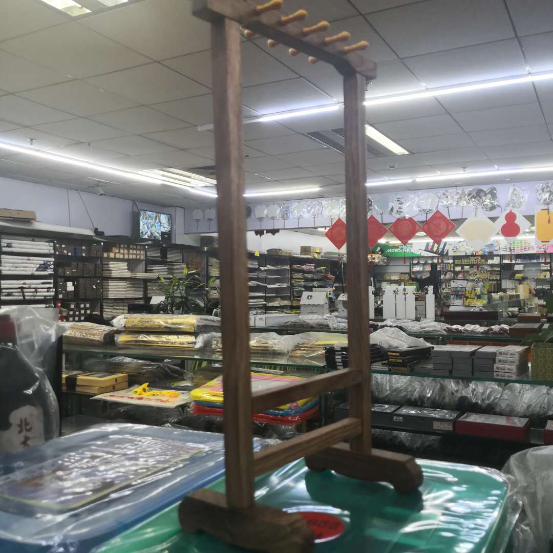Ten Chinese-style wooden pen holders are hung Specification drawing