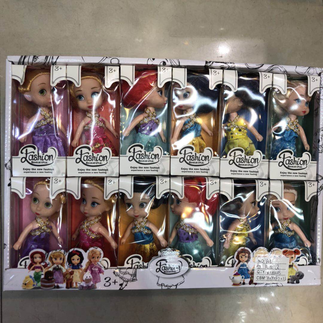 Manufacturers direct sales of small six princess multi-color mix and match plastic toy dolls thumbnail