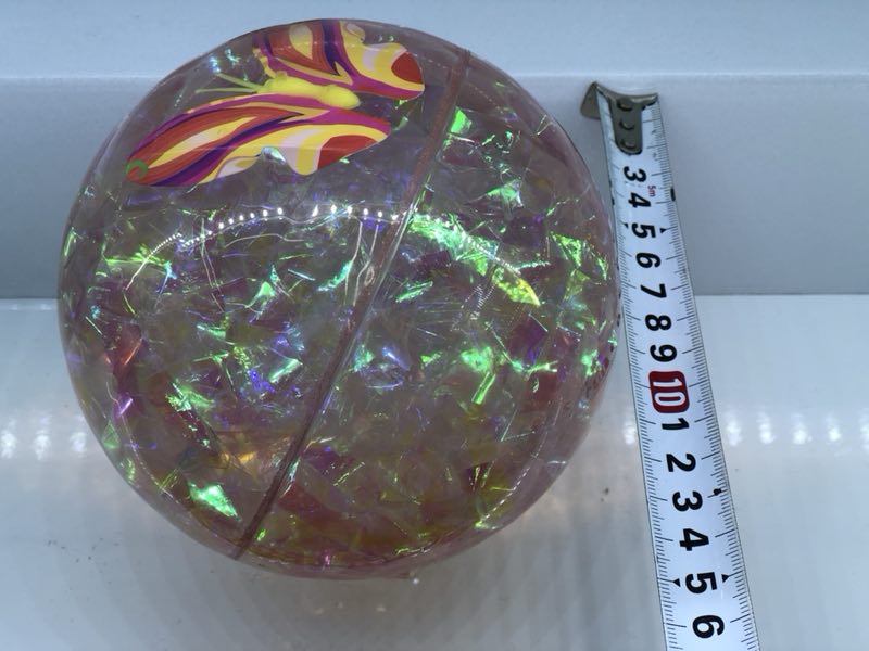 12cm彩条棱面发光弹力球带绳款TPU材质儿童玩具 details Picture