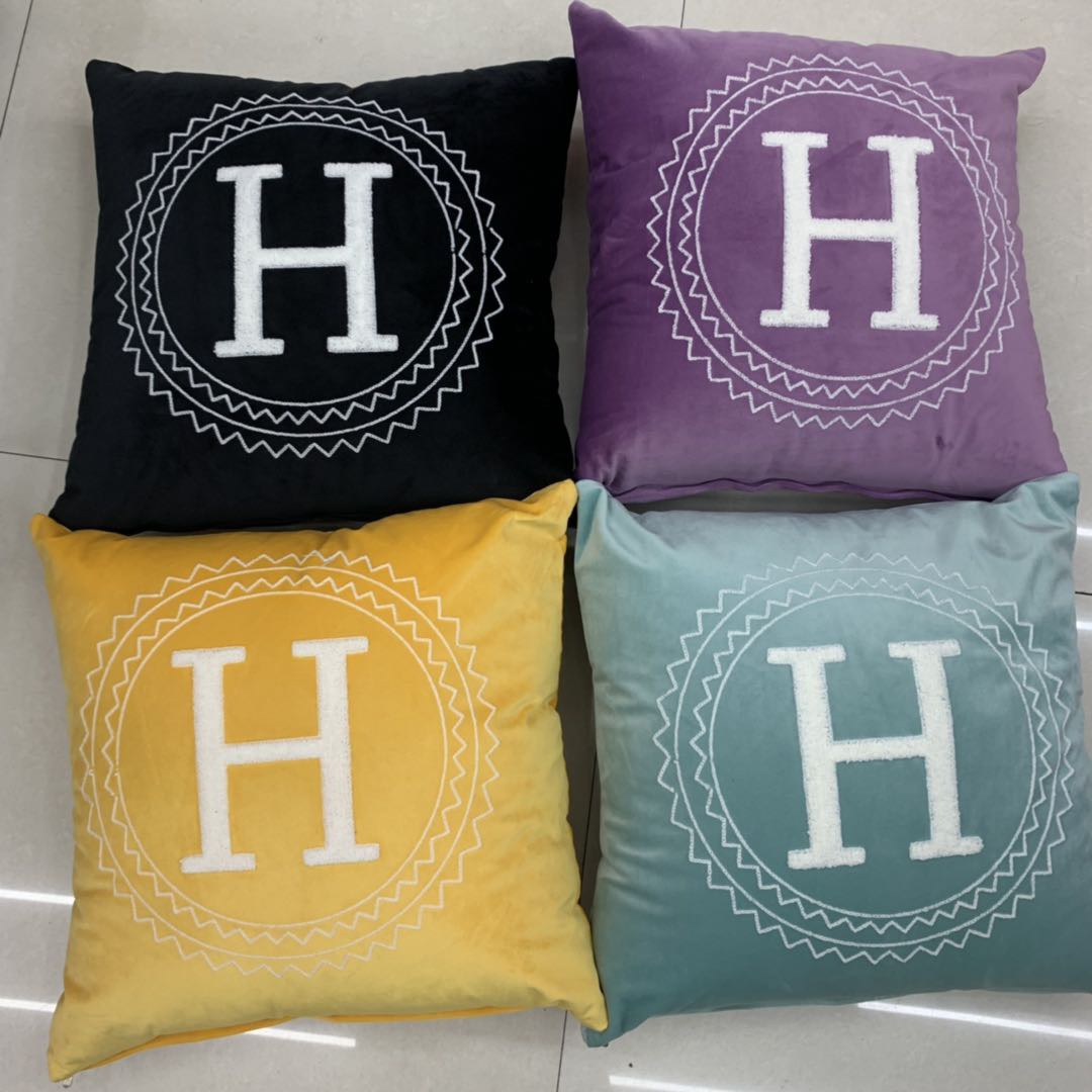Flannelette Embroidered Letter Pillow Case