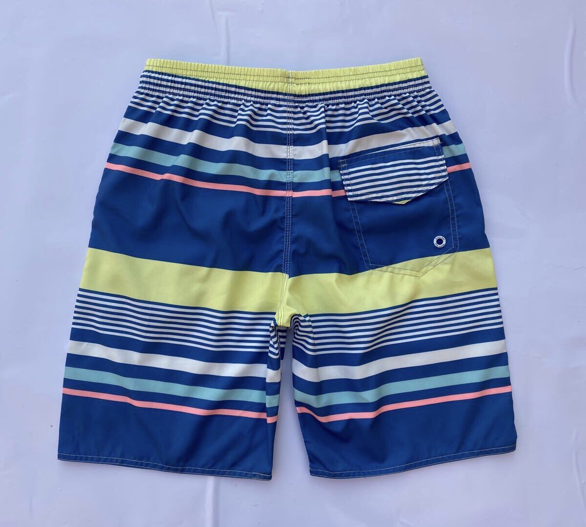 夏季潮流时尚撞色条纹沙滩裤男士ins休闲短裤流行青少年宽松五分裤产品图