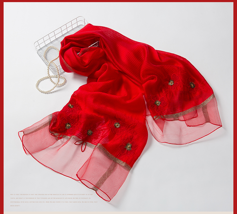 Women's Fashion Trend All-In-One Warm Floral Silk Blend Scarf