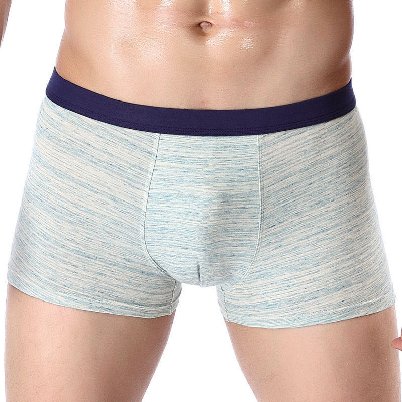 Men's Cotton Underwear Men's Young Boxers Cotton Waist Simple Sexy Breathable Boys Flat Corner Seamless Underwear