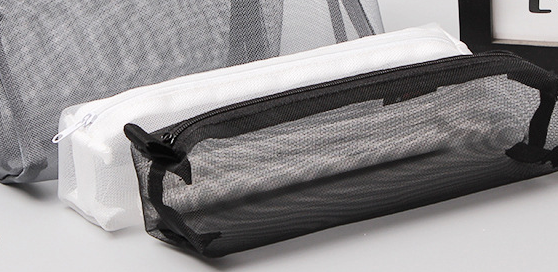 Large-capacity transparent mesh pencil case, stationery storage bag