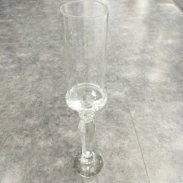 Simple vintage European glass crystal candlestick home table hotel decoration pieces thumbnail