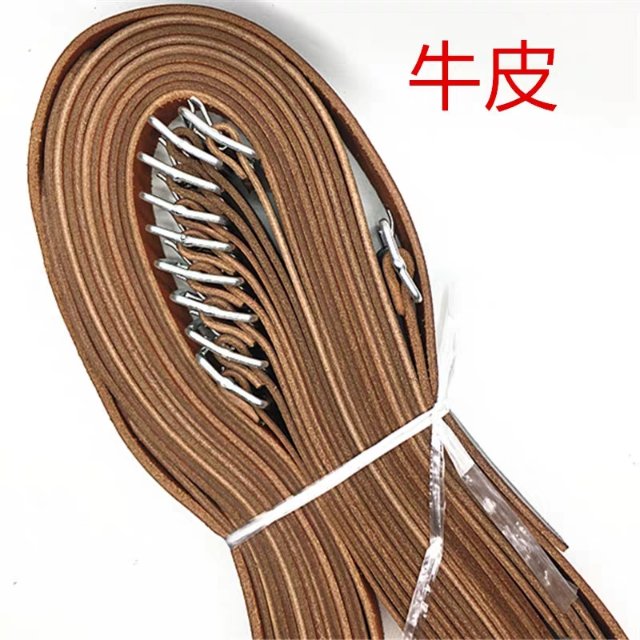 Vintage-style cowhide and pigskin leather belt for men