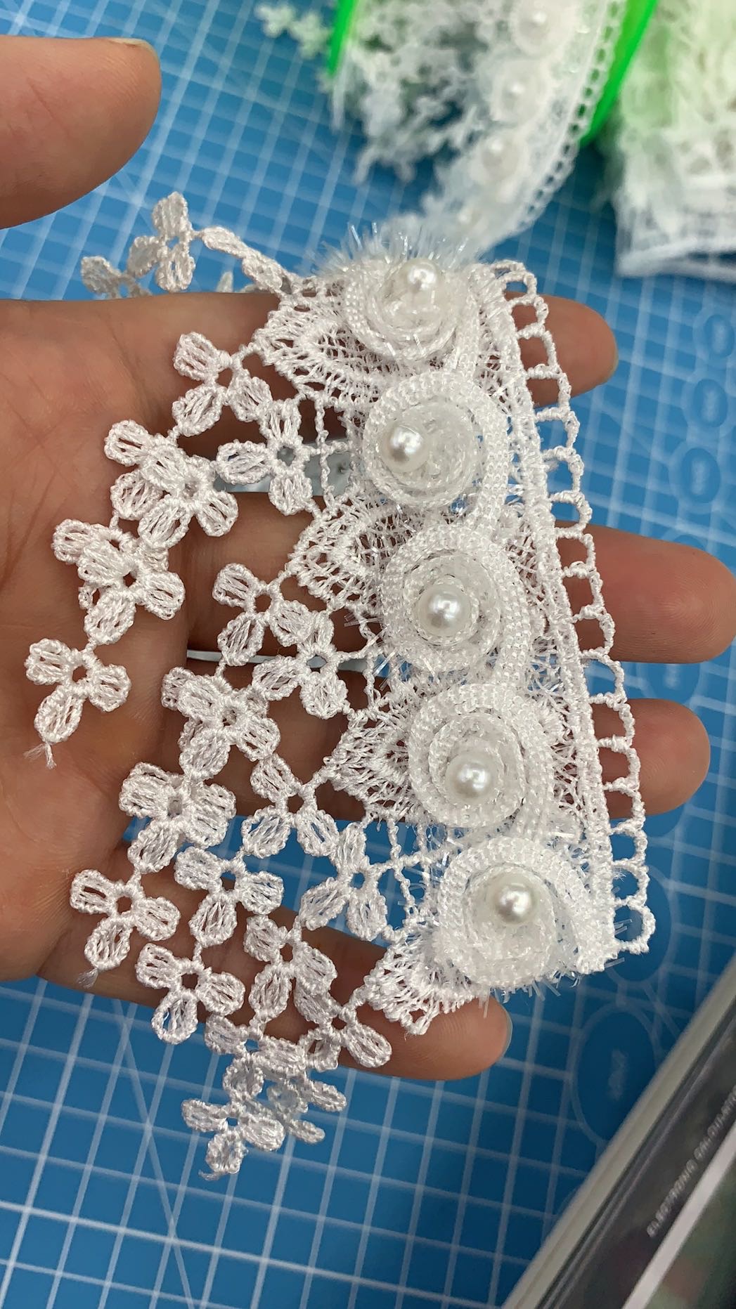 Polyester Hanging Eyelash Lace Chair Yarn Dress Diy Lace Fabric Specification drawing